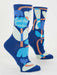 Blue Q | Cool-Ass Grandma Crew Socks, Floral Blue
