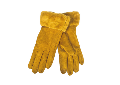 Cinnamon Creations | Fur Cuff Touch Screen Gloves Mustard-Taylor Hill-Homing Instincts