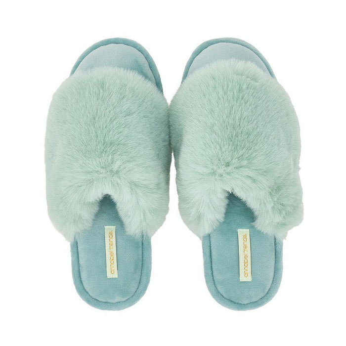Annabel Trends | Cosy Luxe Slippers Mist Green