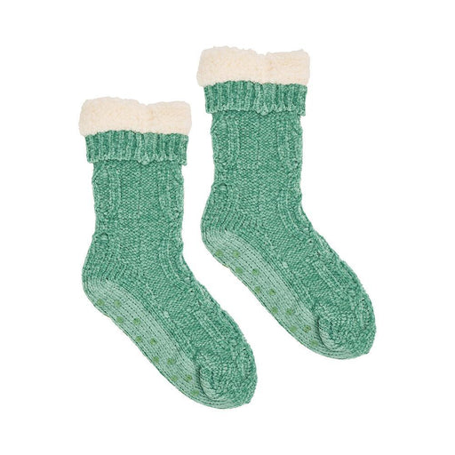 Annabel Trends | Chenille Lounge Socks - Sherpa Lined