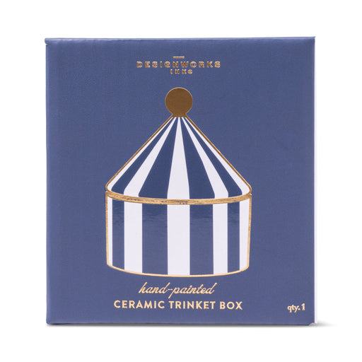 Designworks Ink | Ceramic Trinket Box Navy Stripe