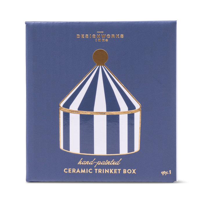 Designworks Ink | Ceramic Trinket Box Navy Stripe
