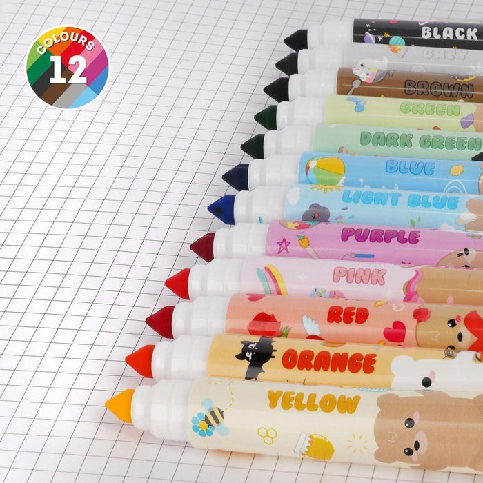 The Paperie | Teddy Friends Markers Set of 12 Multicolour