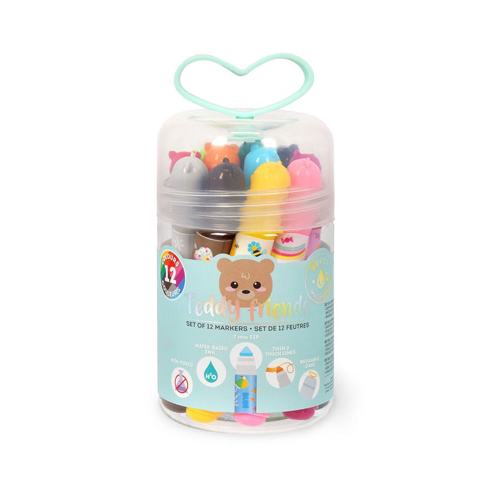 The Paperie | Teddy Friends Markers Set of 12 Multicolour
