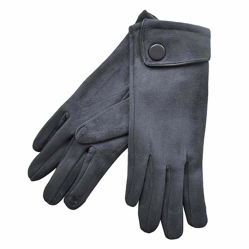 Taylor Hill | Grey Big Button Cuffed Touch-Screen Gloves-Taylor Hill-Homing Instincts