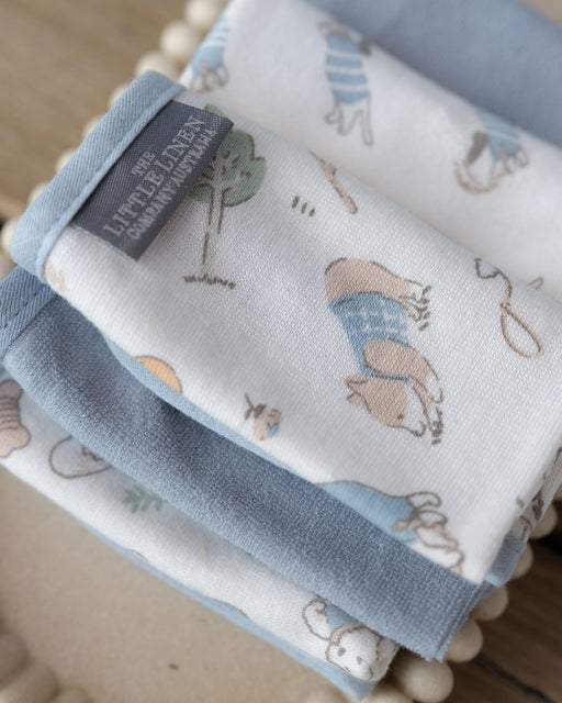 The Little Linen Company | Little Linen Baby Towelling Wash Cloths 6PK - Barklife Dog