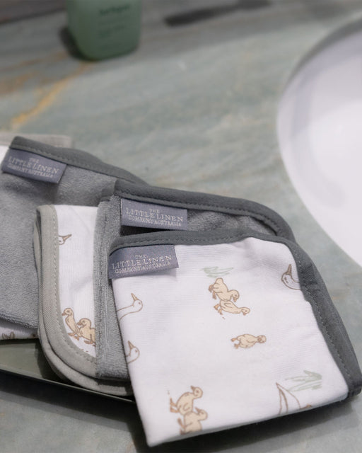 The Little Linen Company | Little Linen Baby Towelling Wash Cloths 6PK - Farmyard Lamb