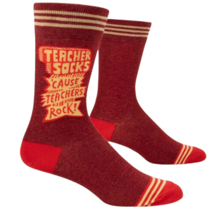 Blue Q | Teacher Socks 'Cause Teachers Rock! Men's Crew Socks