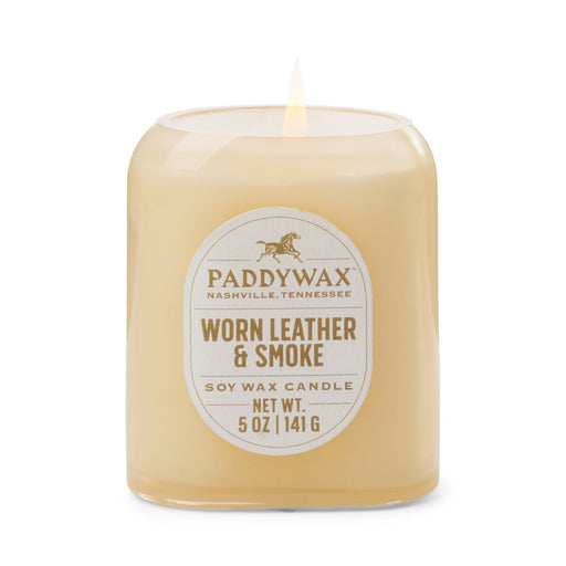Paddywax | Vista 5 oz Glass Candle Tan Worn Leather Smoke
