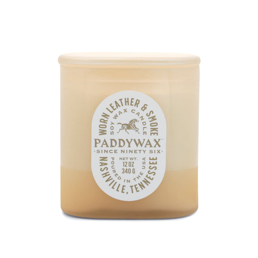 Paddywax | Vista Glass Candle 12 Oz Tan – Worn Leather & Smoke