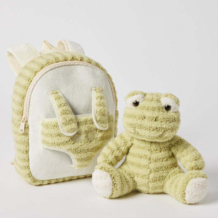 Pilbeam Living | Plush Frog Buddy Backpack Green 22x26x8cm