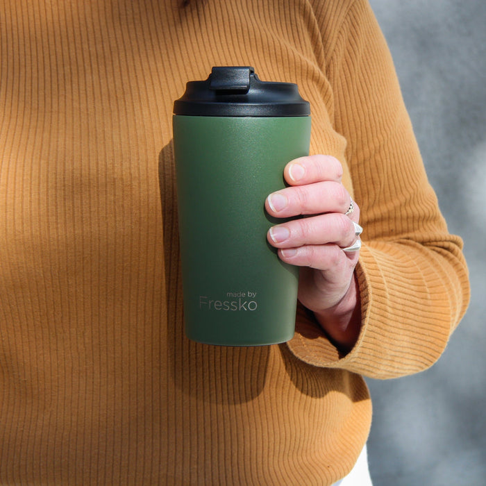 Made By Fressko | Grande Reusable Coffee Cup Stainless Steel Khaki