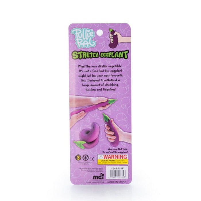 MDI | Pullie Pal Stretch Eggplant Sand‑Filled Stress Toy