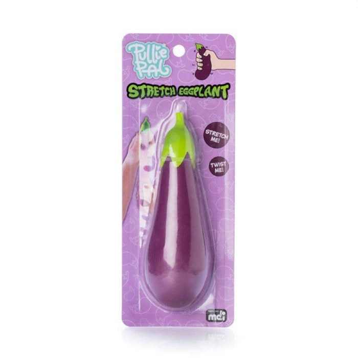 MDI | Pullie Pal Stretch Eggplant Sand‑Filled Stress Toy