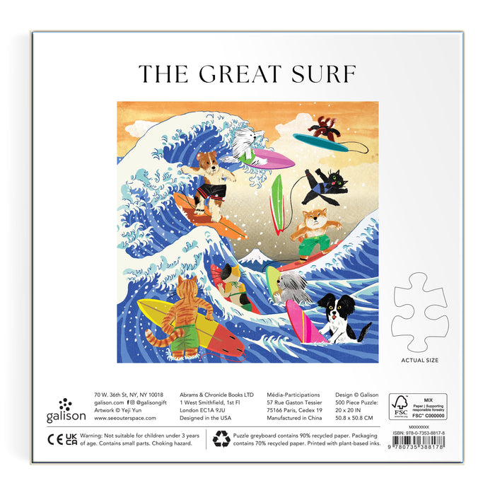 Galison | The Great Surf Puzzle - 500pc Multi-Coloured Homing Instincts