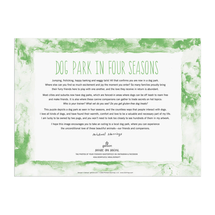Galison | Dog Park in Four Seasons Puzzle - 1000pcs Multi-Coloured