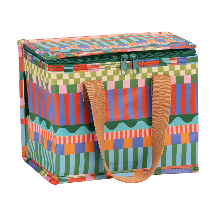 Kollab | Blocks and Stripe Insulated Classic Lunch Bag Geometric Pattern
