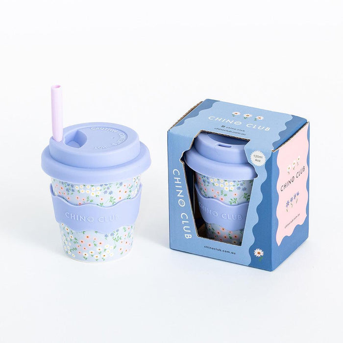 Chinoclub | Blue Floral Babychino Cup Eco Friendly 4oz