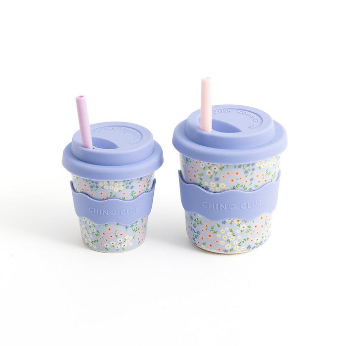 Chinoclub | Blue Floral Babychino Cup Eco Friendly 4oz