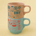 Ceralife | Decole Walking Cat Mug - Stackable - Flower Garden Homing Instincts