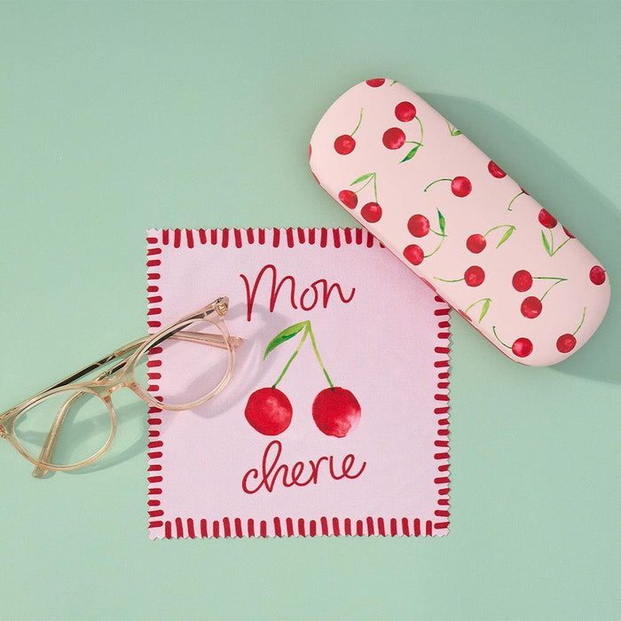 Annabel Trends | Cherrylicious Pink Glasses Case With Cleaning Cloth