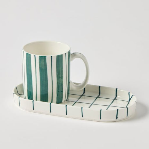Pilbeam Living | Breakfast Set Hand-Painted New Bone China Green