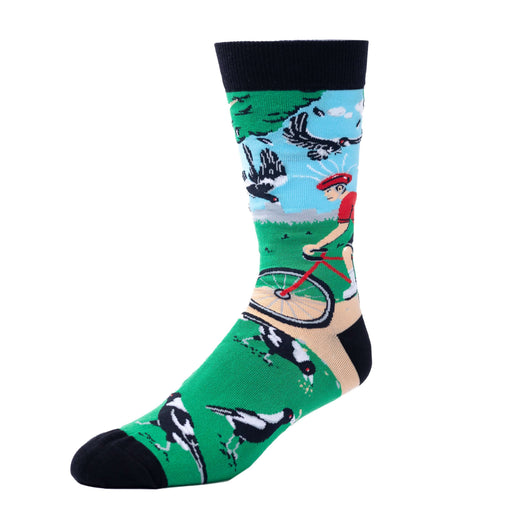 Spencer Flynn | A Leisurely Cycle Magpie Swooping Socks Men's Australia