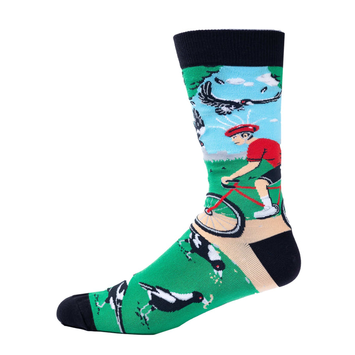 Spencer Flynn | A Leisurely Cycle Magpie Swooping Socks Men's Australia