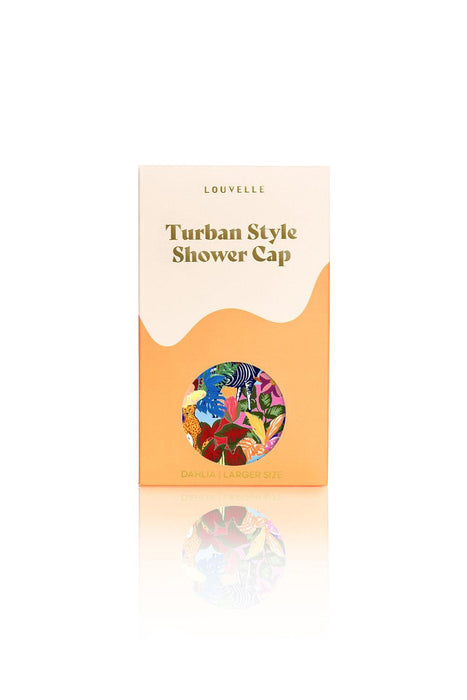 Louvelle | Dahlia Shower Turban Water‑Resistant Jungle Animal Design