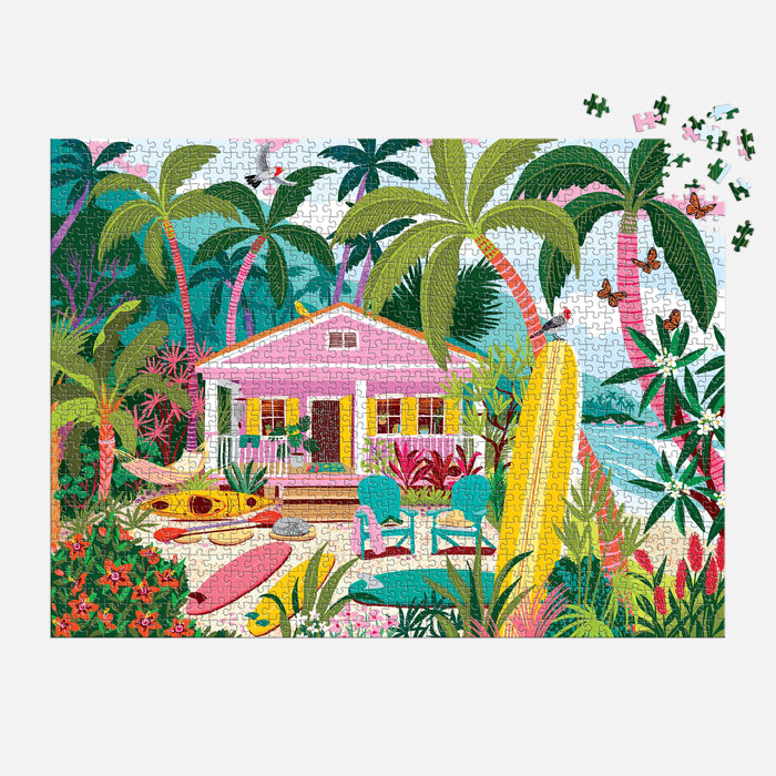 Galison | Surfside Bungalow 1000 Piece Coastal Puzzle Multi‑Coloured