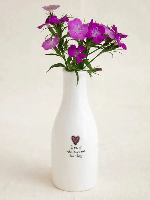 Natural Life | Handcrafted Bud Vase Heart Happy Ceramic