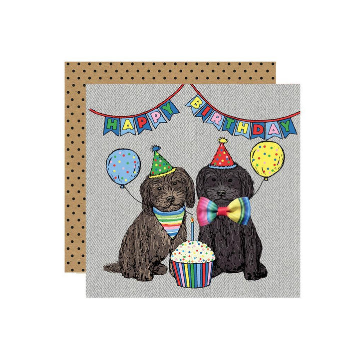 Scarpa Imports | Apple & Clover-Happy Birthday Cockapoo Pair-Card-Fiesta