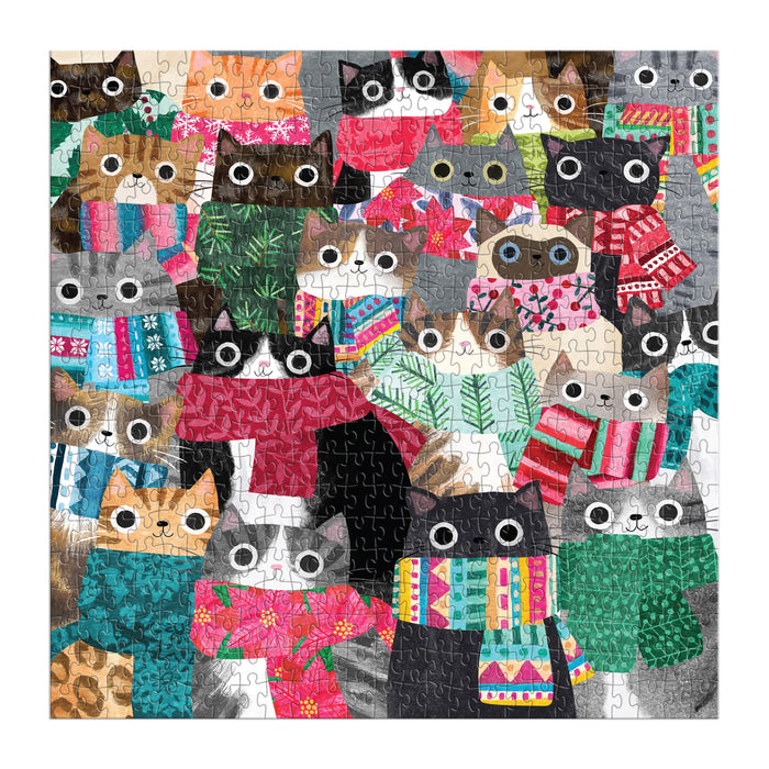 Galison | Wintry Cats Puzzle 500pcs Multi-Coloured