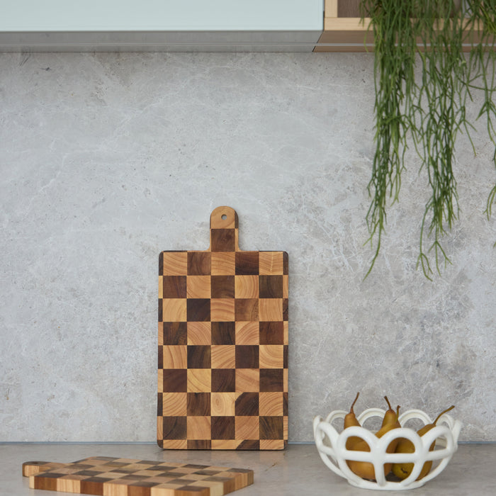 Davis & Waddell | Hudson Acacia Wood Checkerboard Serving Board Natural