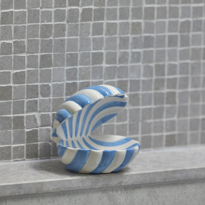 Emporium | Zona Clam Dish White & Blue