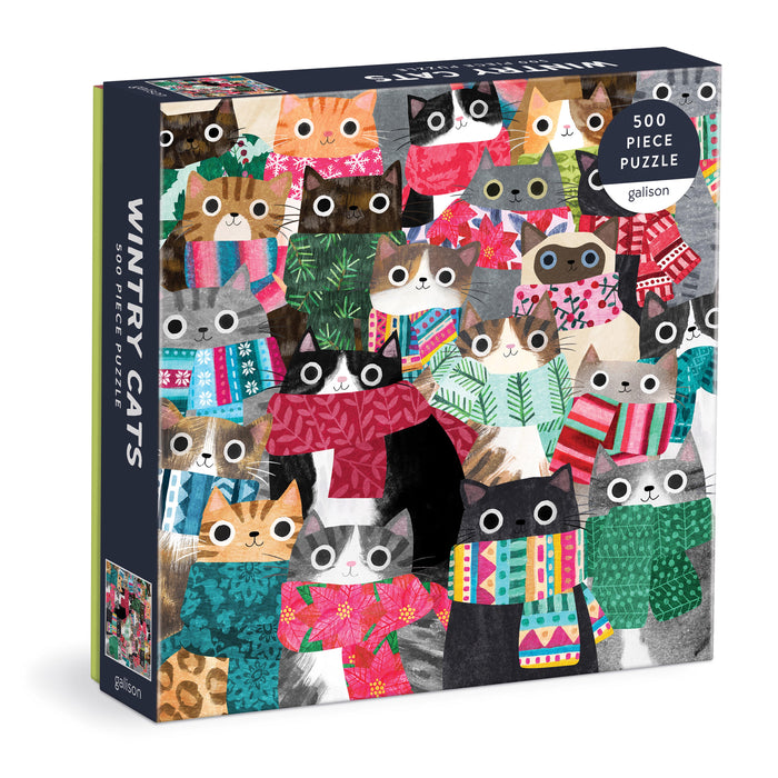 Galison | Wintry Cats Puzzle 500pcs Multi-Coloured