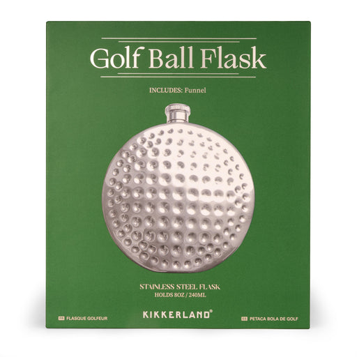 Kikkerland | Golf Ball Flask Silver 8 Oz Funnel