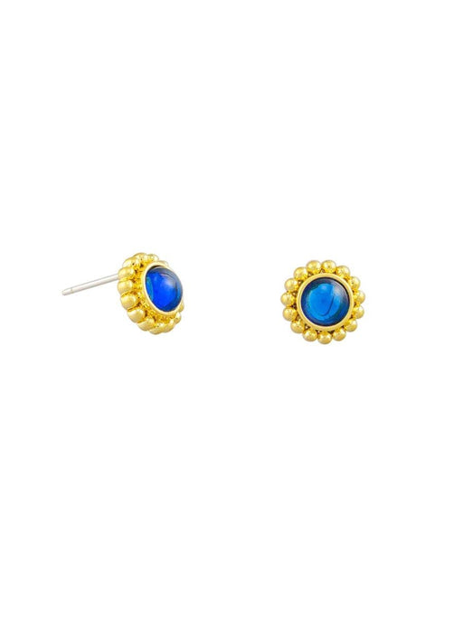 Tiger Tree | Indian Blue Gold Earrings-Tiger Tree-Homing Instincts