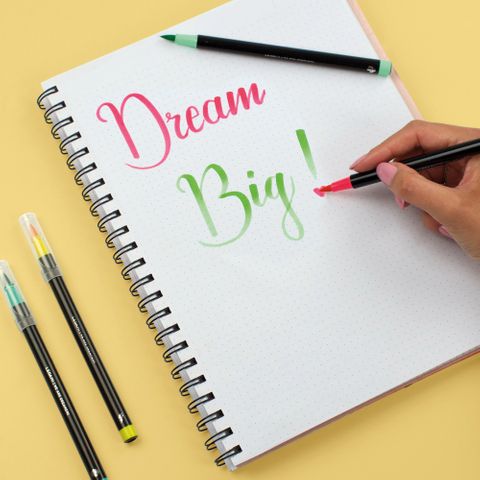 The Paperie | Set of 12 Brush Markers Bright Colours