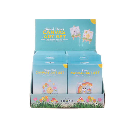 Discovery Zone | Canvas Art Set - Chicks & Bunnies CDU 16pcs/2 Assorted