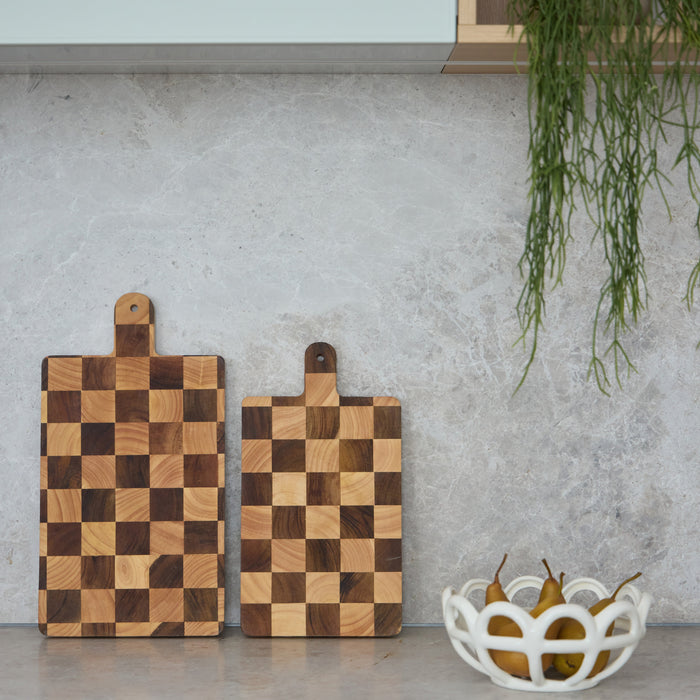 Davis & Waddell | Hudson Acacia Wood Checkerboard Serving Board Natural