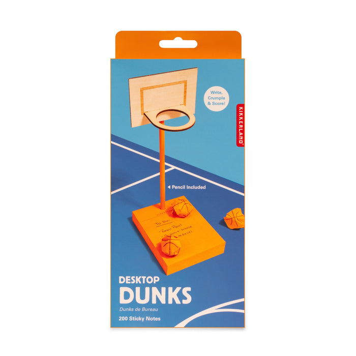 Kikkerland | Desktop Dunks Multi-Coloured Sticky Note Basketball Set