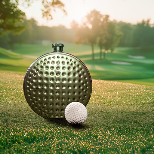 Kikkerland | Golf Ball Flask Silver 8 Oz Funnel