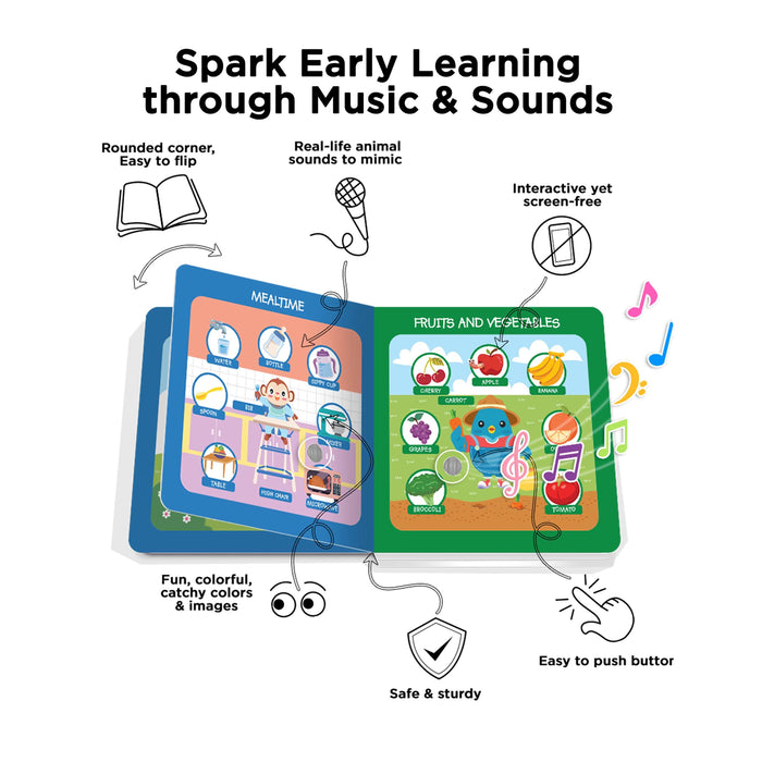 Ditty Bird | Interactive Book 12 Sound Buttons Multi-Coloured