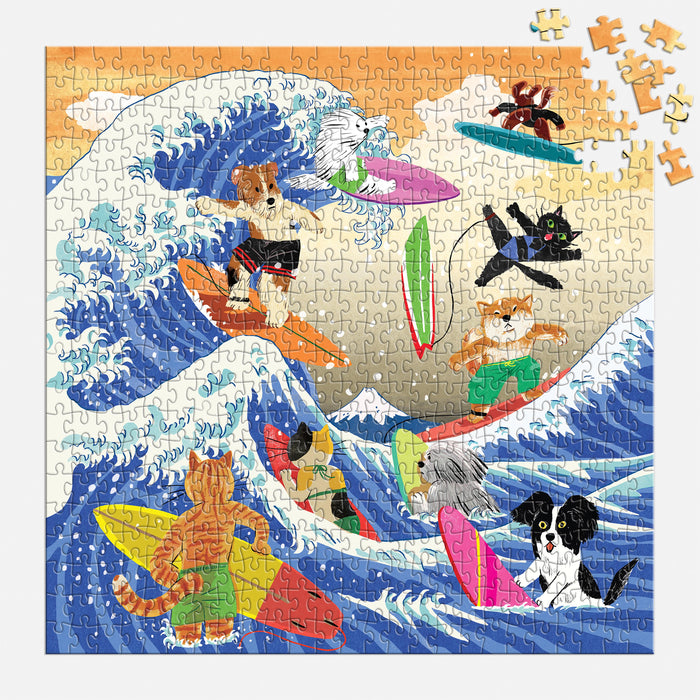 Galison | The Great Surf Puzzle - 500pc Multi-Coloured Homing Instincts