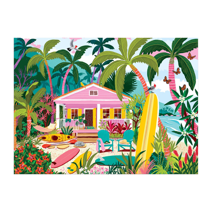 Galison | Surfside Bungalow 1000 Piece Coastal Puzzle Multi‑Coloured