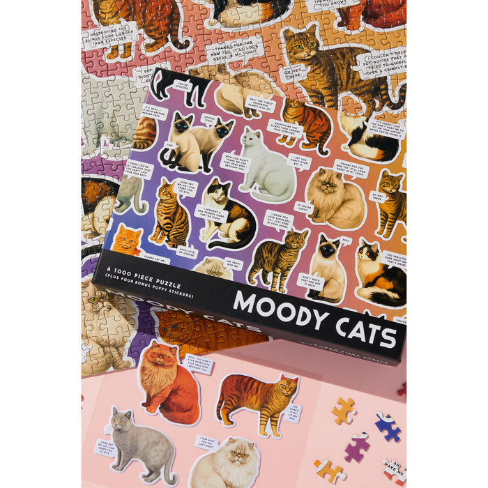 Brass Monkey | Moody Cats 1000‑Piece Multi‑Colour Jigsaw Puzzle Homing Instincts