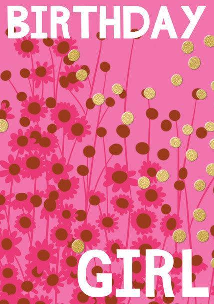 McMillan Cards & Paper | Rachel Ellen Designs HB- Birthday Girl Pink Daisies Card