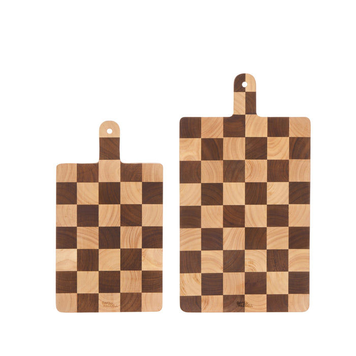 Davis & Waddell | Hudson Acacia Wood Checkerboard Serving Board with Handle