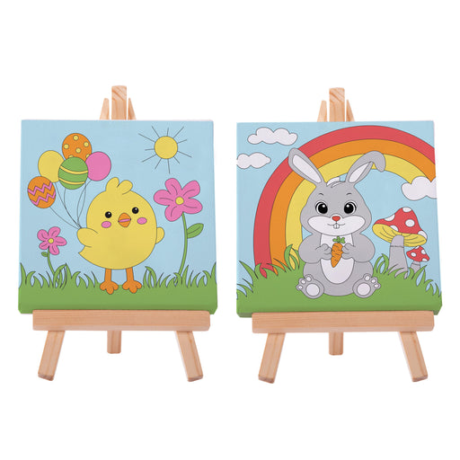 Discovery Zone | Canvas Art Set - Chicks & Bunnies CDU 16pcs/2 Assorted